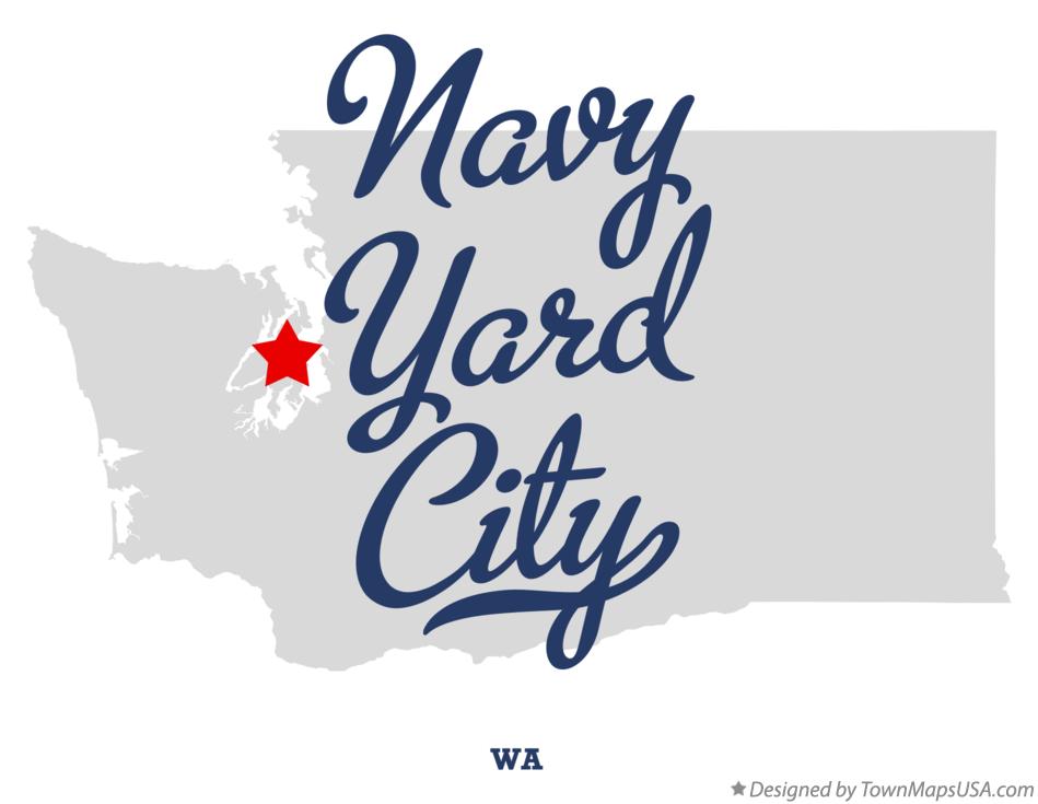 Map of Navy Yard City Washington WA
