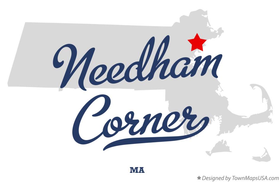 Map of Needham Corner Massachusetts MA