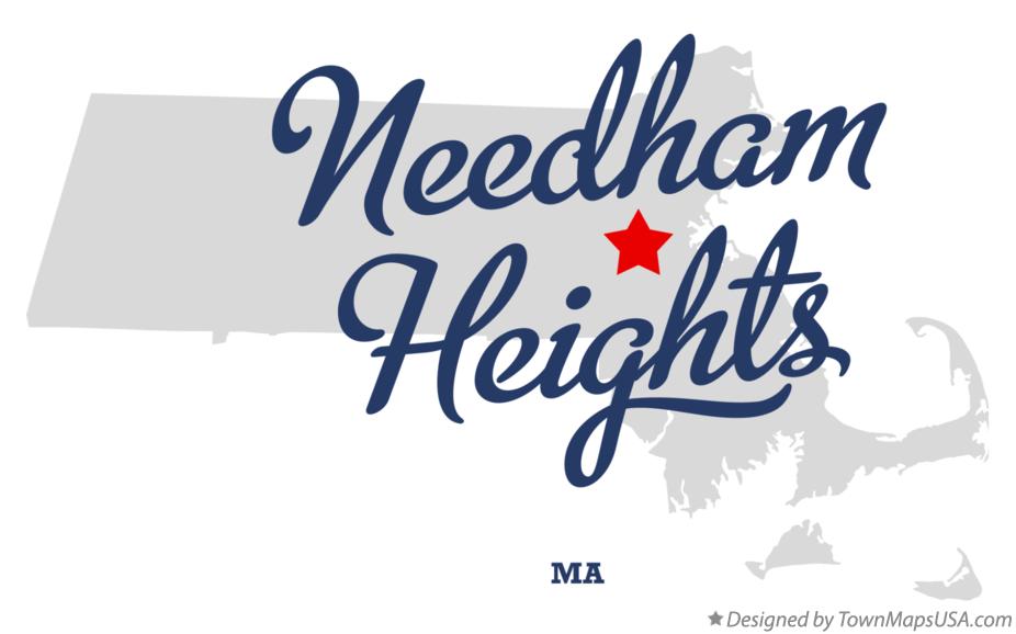 Map of Needham Heights Massachusetts MA