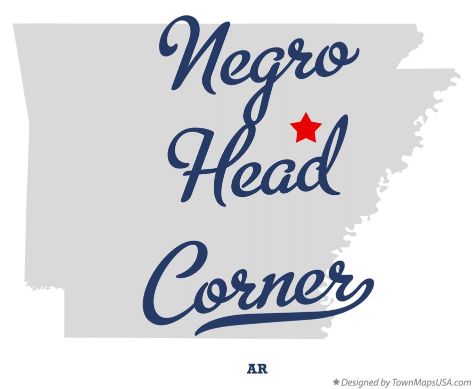 Map of Negro Head Corner Arkansas AR