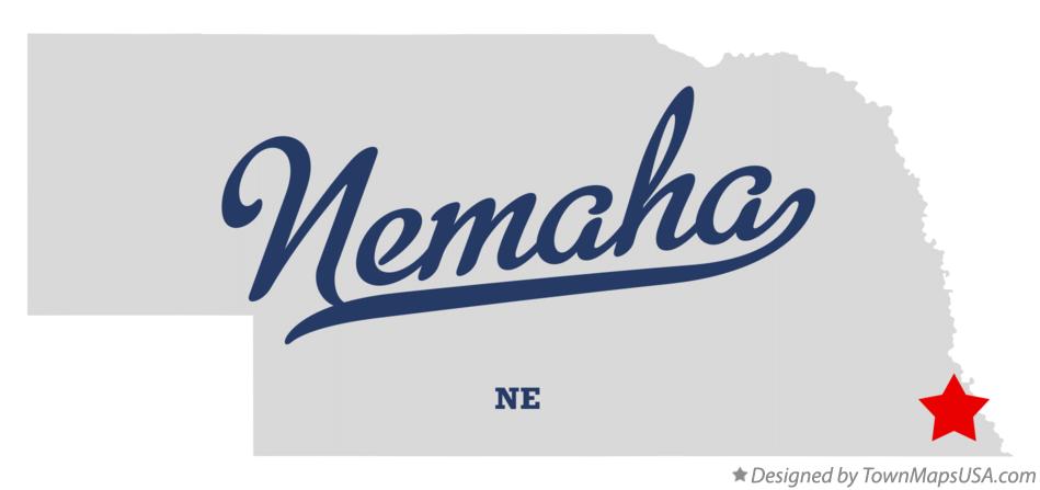 Map of Nemaha Nebraska NE