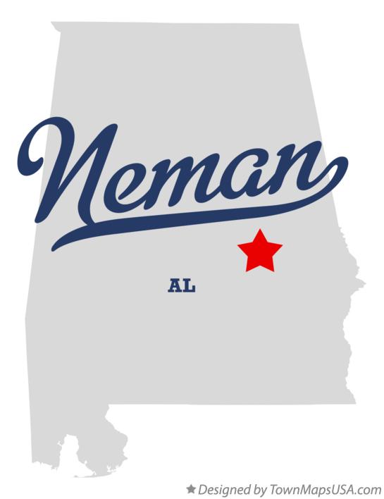 Map of Neman Alabama AL