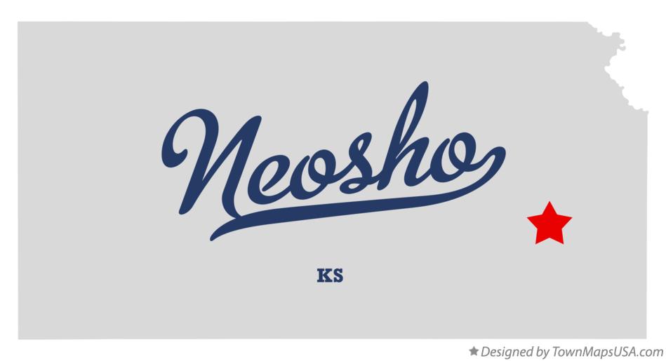 Map of Neosho Kansas KS