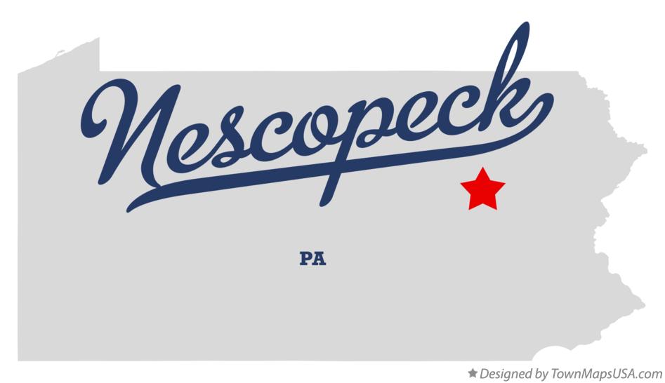 Map of Nescopeck Pennsylvania PA