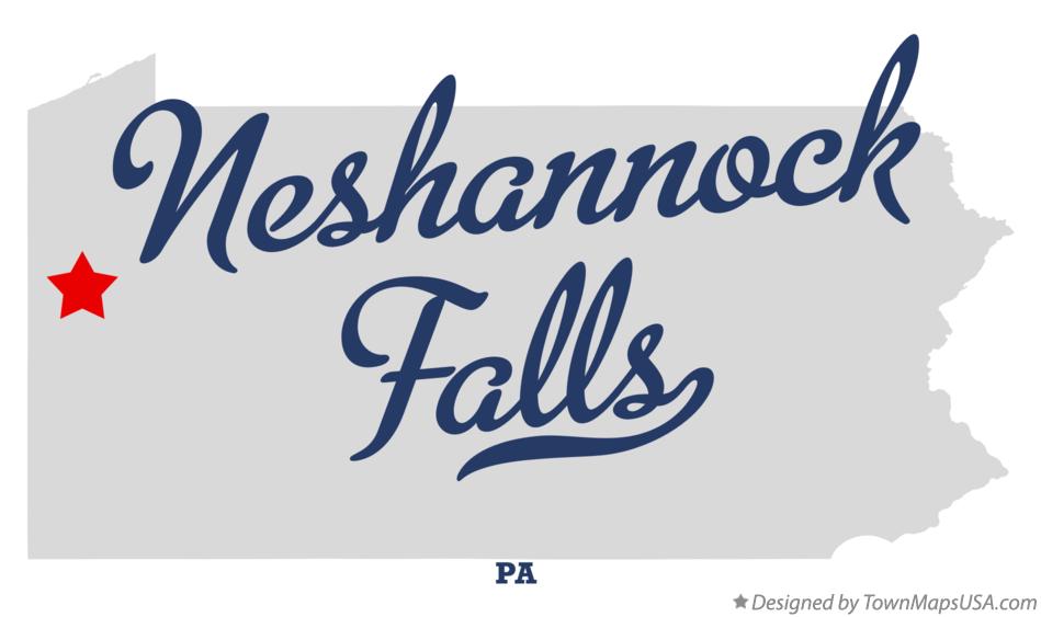 Map of Neshannock Falls Pennsylvania PA