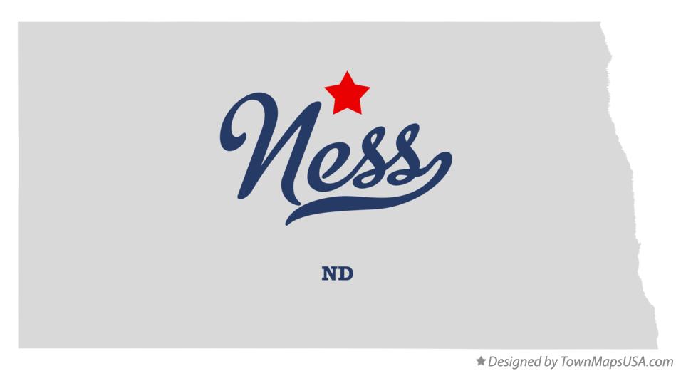 Map of Ness North Dakota ND