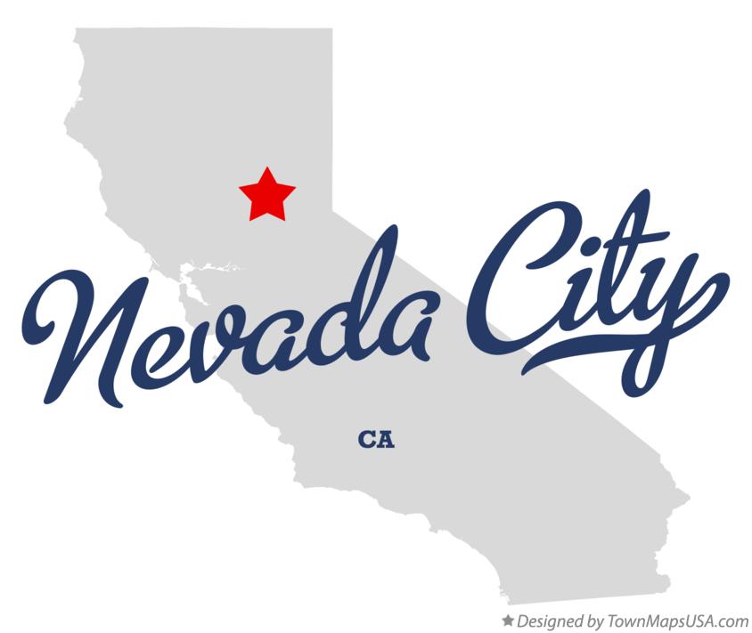 Map of Nevada City California CA