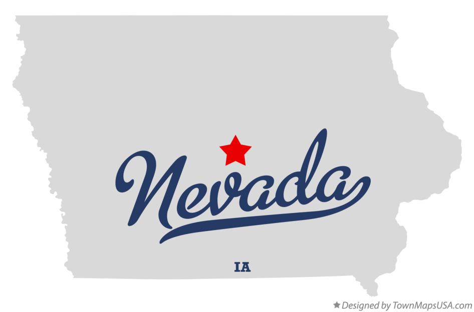 Map of Nevada Iowa IA