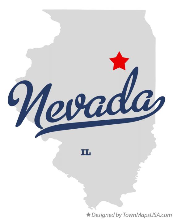 Map of Nevada Illinois IL