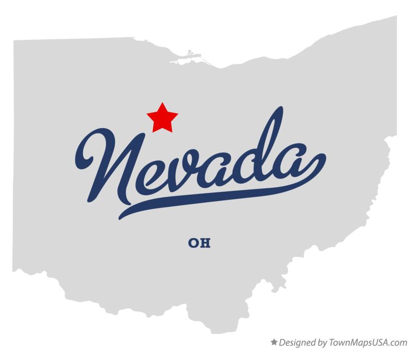 Map of Nevada Ohio OH