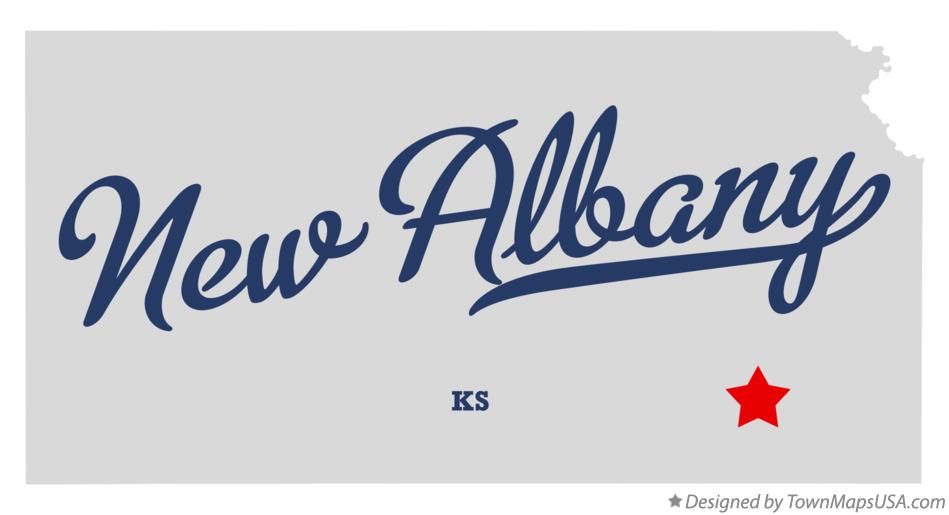 Map of New Albany Kansas KS