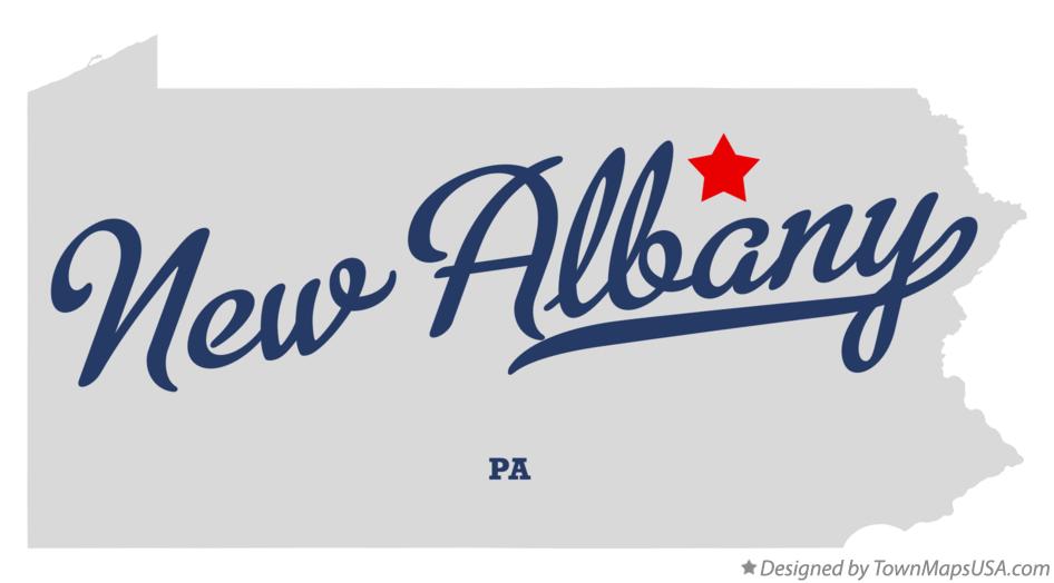 Map of New Albany Pennsylvania PA