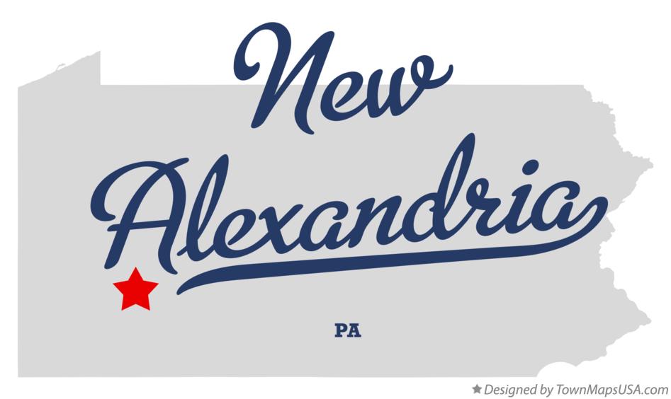Map of New Alexandria Pennsylvania PA