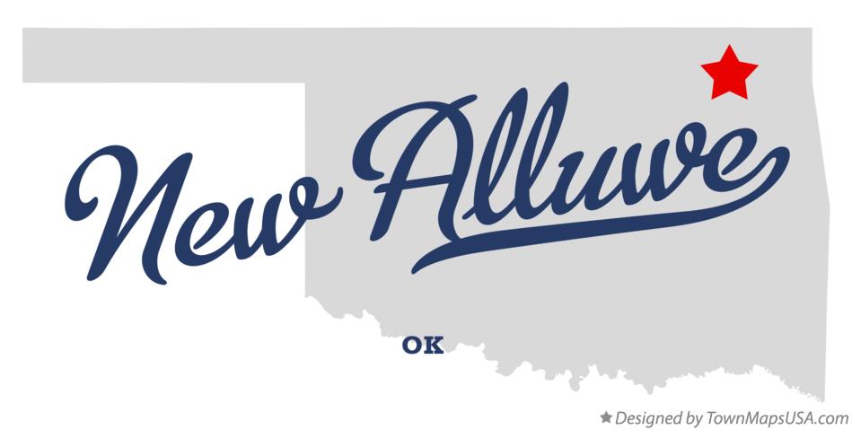 Map of New Alluwe Oklahoma OK