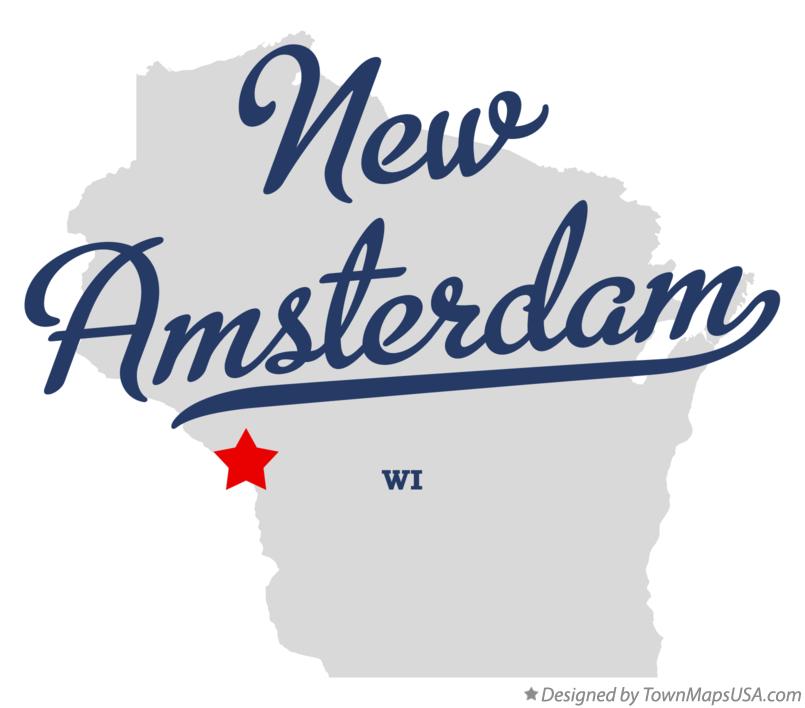 Map of New Amsterdam Wisconsin WI