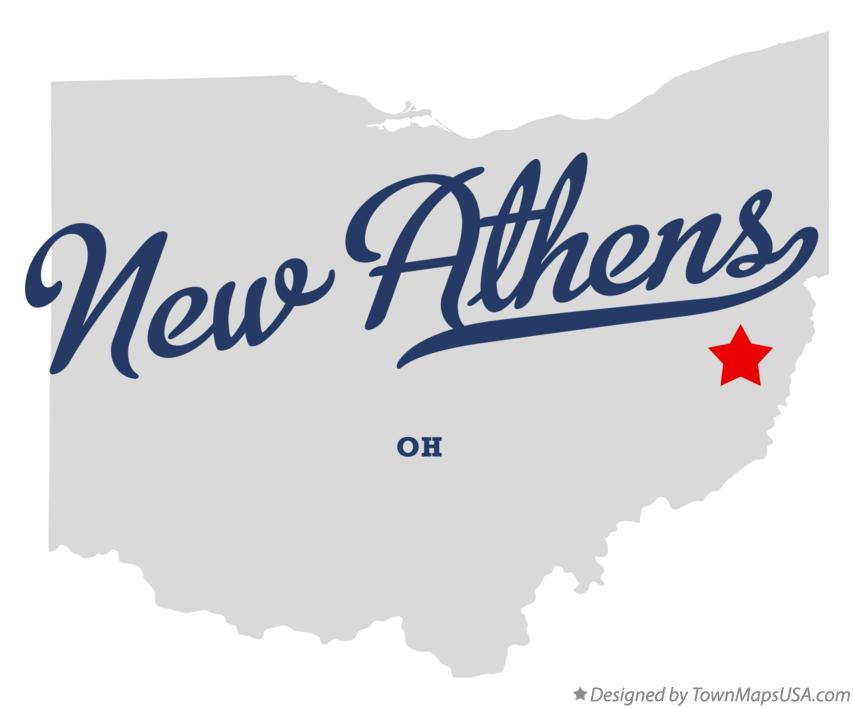 Map of New Athens Ohio OH