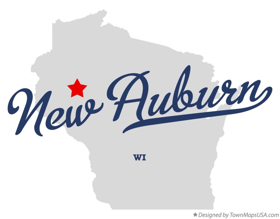 Map of New Auburn Wisconsin WI