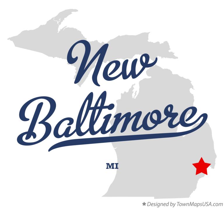 Map of New Baltimore Michigan MI