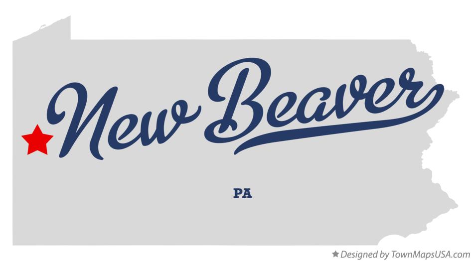 Map of New Beaver Pennsylvania PA