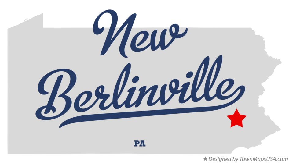 Map of New Berlinville Pennsylvania PA