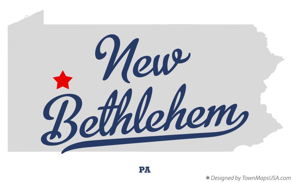 Map of New Bethlehem Pennsylvania PA