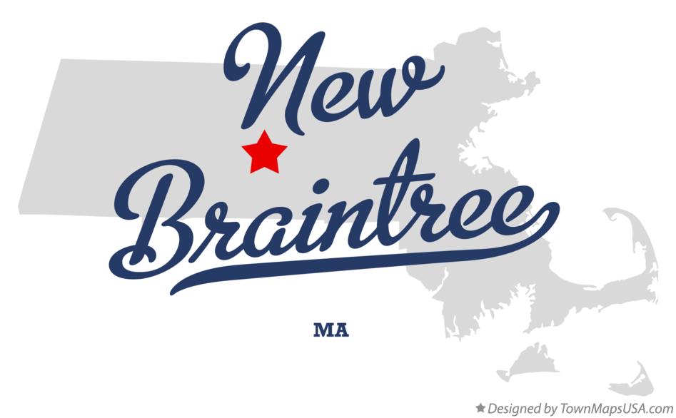 Map of New Braintree Massachusetts MA