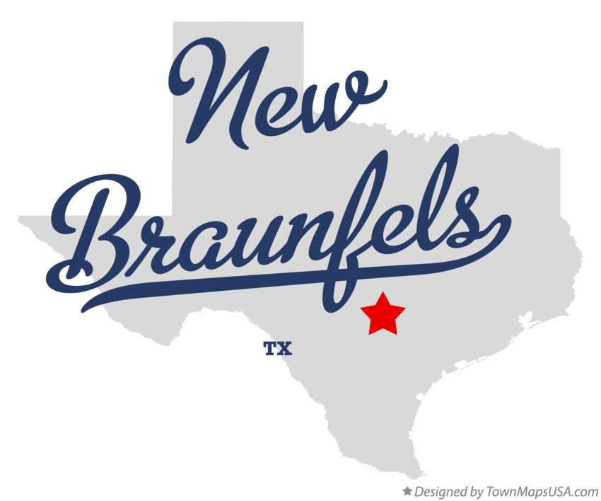 Map of New Braunfels Texas TX