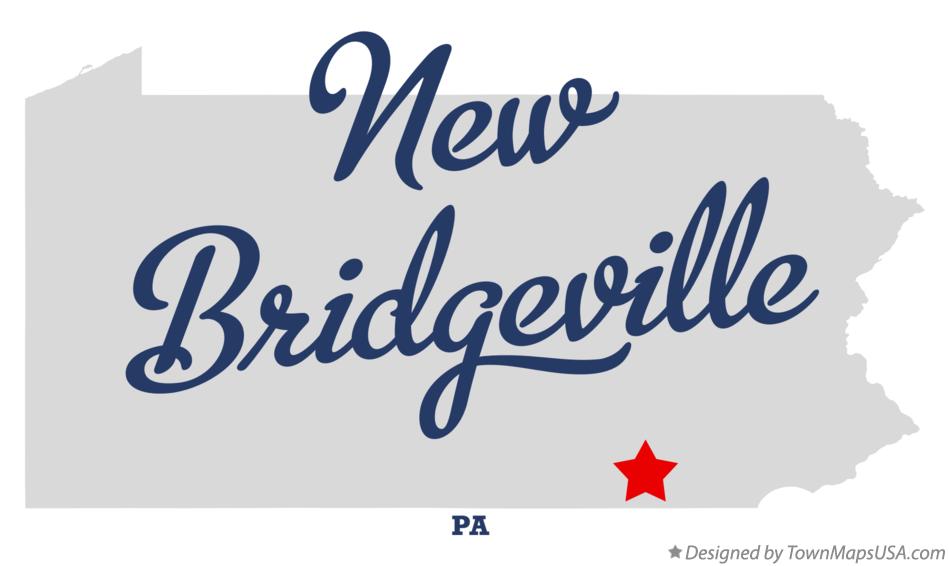 Map of New Bridgeville Pennsylvania PA