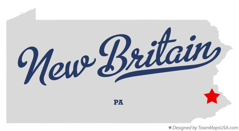Map of New Britain Pennsylvania PA