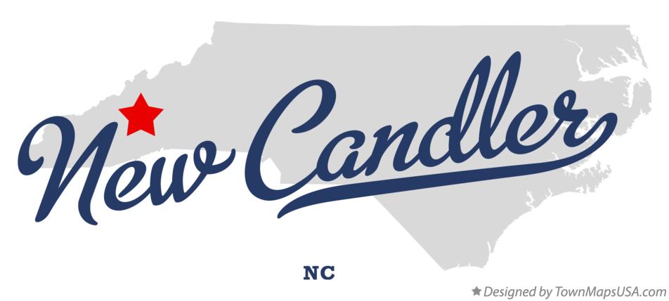 Map of New Candler North Carolina NC