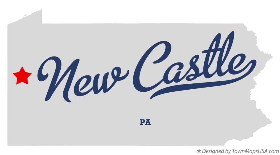 Map of New Castle Pennsylvania PA