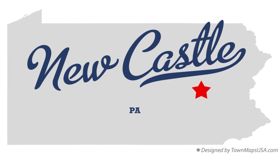 Map of New Castle Pennsylvania PA