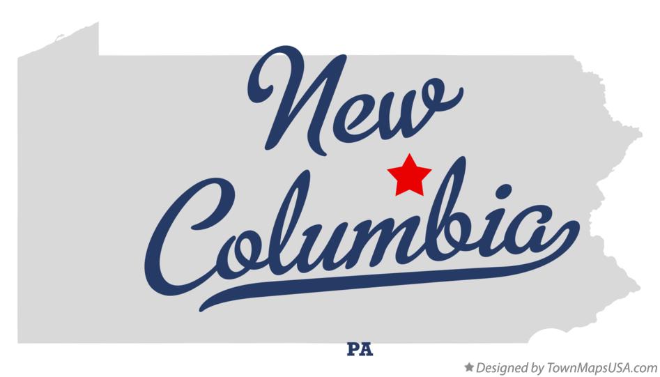Map of New Columbia Pennsylvania PA
