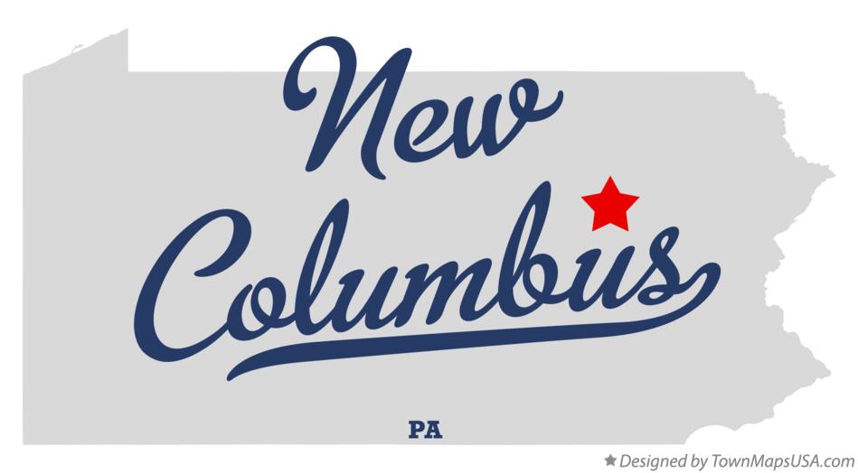 Map of New Columbus Pennsylvania PA