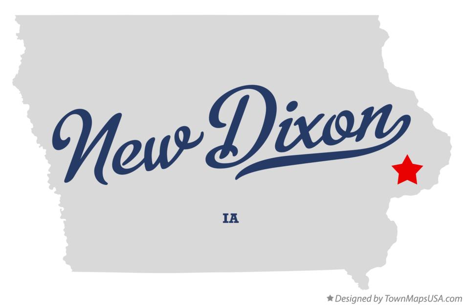 Map of New Dixon Iowa IA