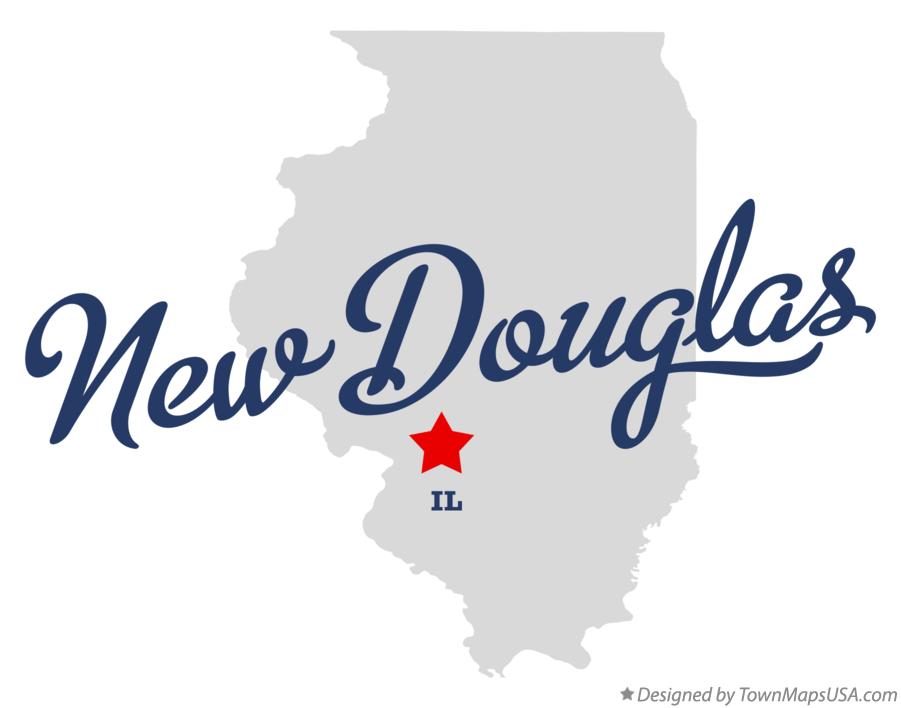 Map of New Douglas Illinois IL