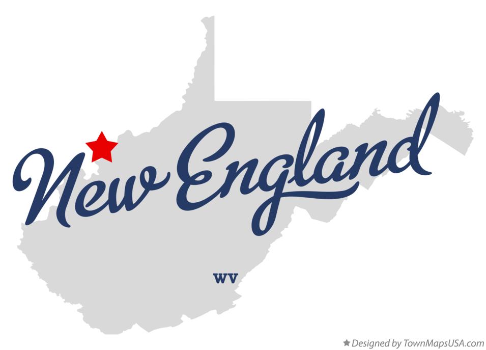 Map of New England West Virginia WV