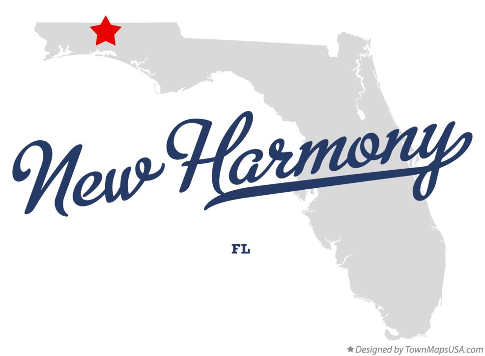 Map of New Harmony Florida FL