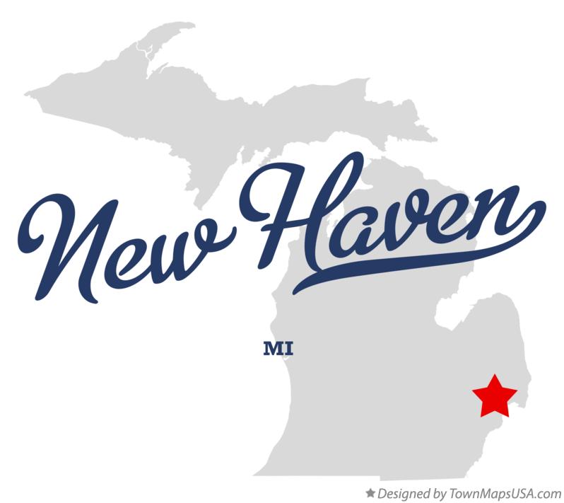 Map of New Haven Michigan MI