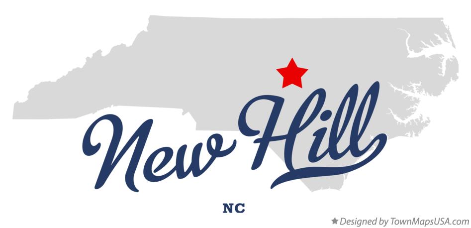 Map of New Hill North Carolina NC
