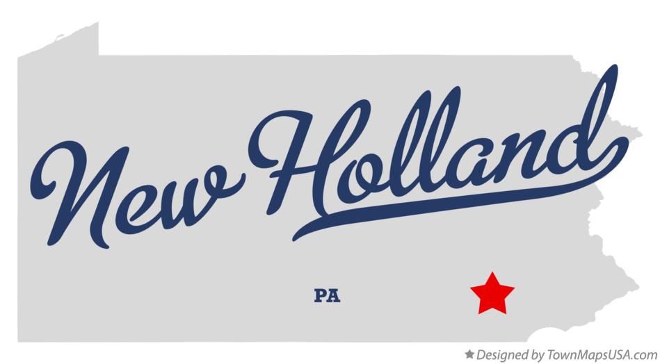 Map of New Holland Pennsylvania PA