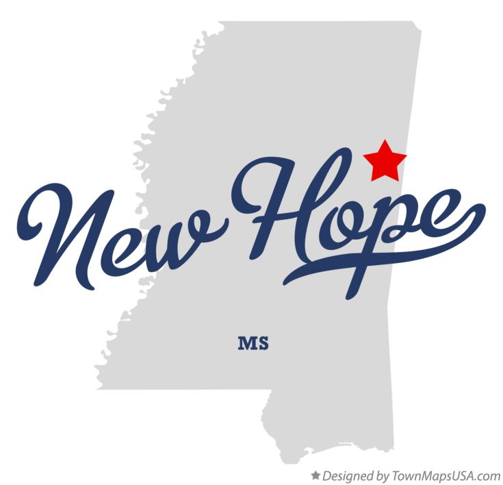 Map of New Hope Mississippi MS