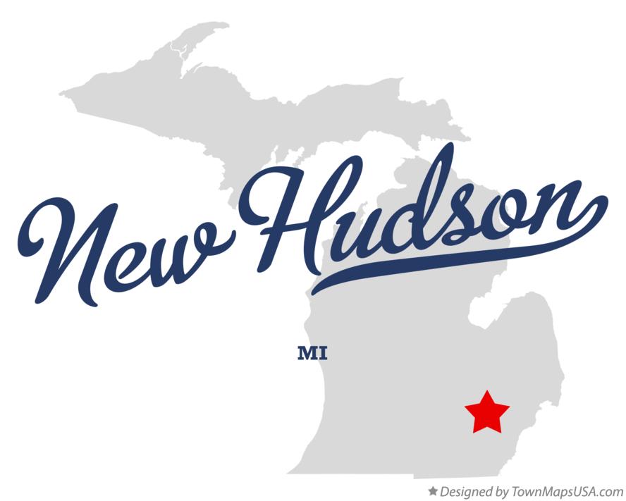 Map of New Hudson Michigan MI