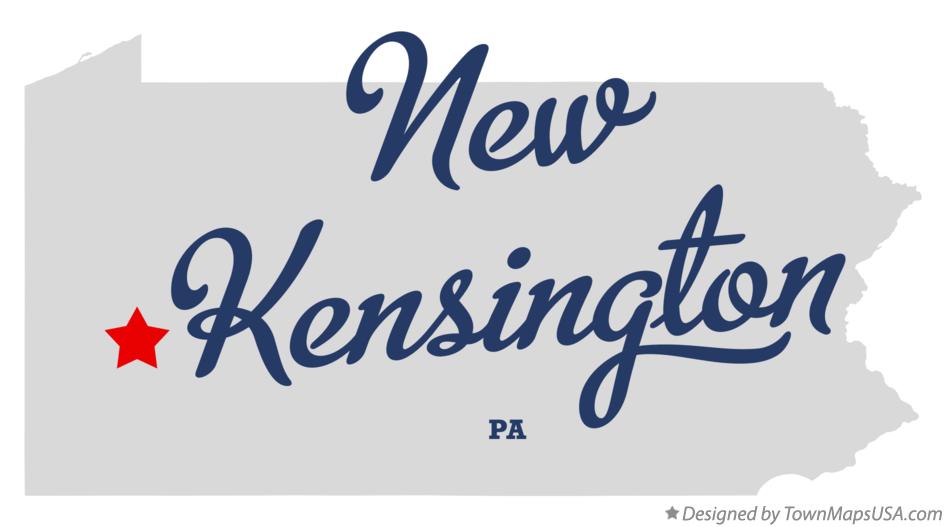 Map of New Kensington Pennsylvania PA