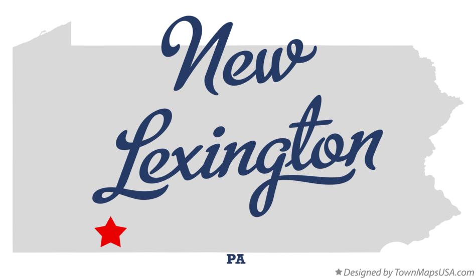 Map of New Lexington Pennsylvania PA
