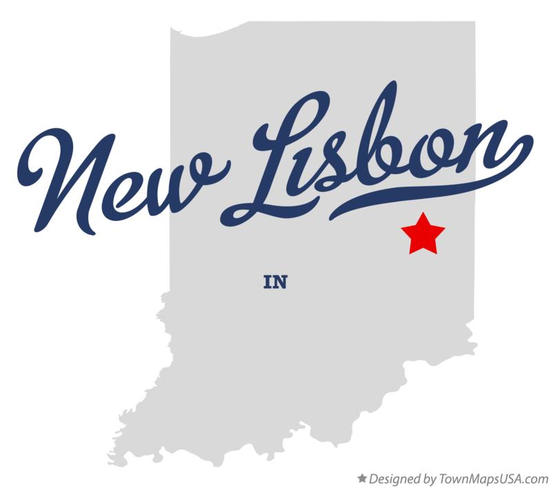 Map of New Lisbon Indiana IN