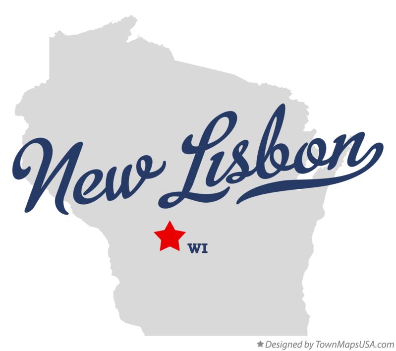 Map of New Lisbon Wisconsin WI