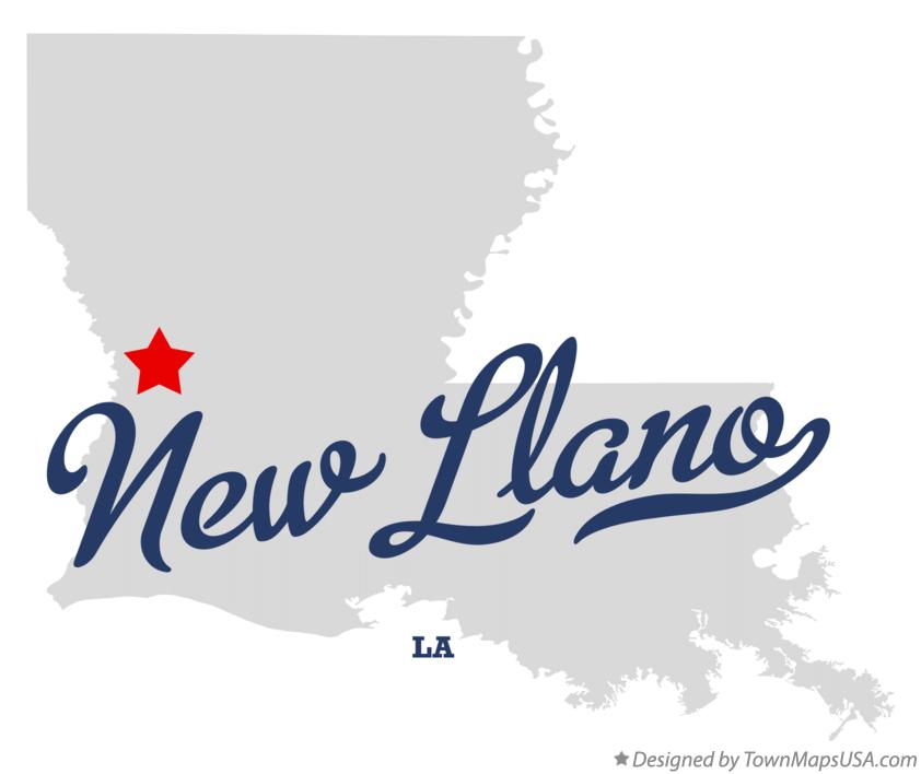 Map of New Llano Louisiana LA