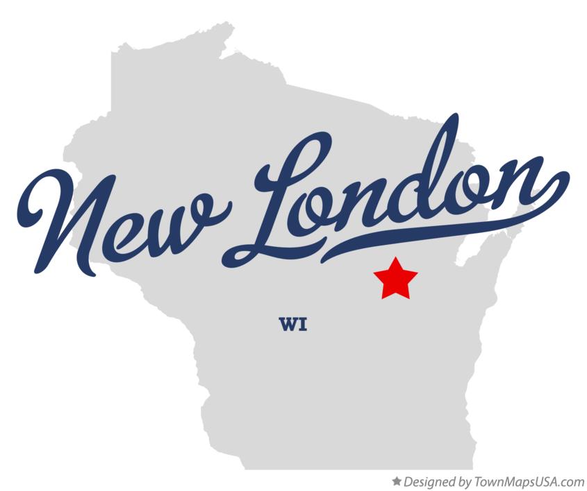 Map of New London Wisconsin WI