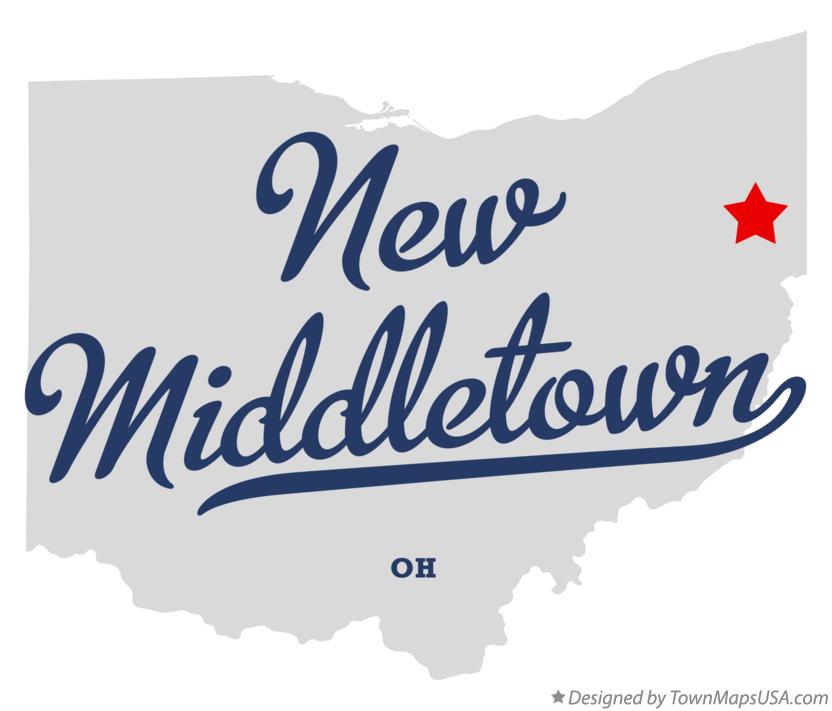 Map of New Middletown Ohio OH